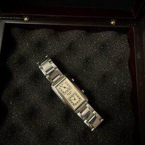 Simon Carter London Dual Time Rectangular Watch